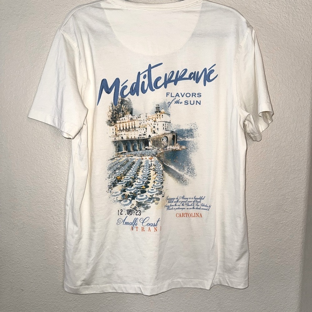 Cactus Man Ricky Singh Off White Tee with Mediterranean Blue Design
